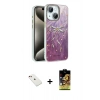 MARSİLYAN™- iPhone 14 Kılıf Zirve Modern Prime - Siyah Buffer Cam Ekran Koruyucu + Diamond Kamera Lens - KI