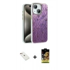 MARSİLYAN™- iPhone 14 Kılıf Zirve Modern Prime - Siyah Buffer Cam Ekran Koruyucu + Diamond Kamera Lens - KI