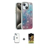 MARSİLYAN™- iPhone 14 Kılıf Zirve Modern Prime - Siyah Buffer Cam Ekran Koruyucu + Shine Kamera Lens - MI
