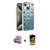 MARSİLYAN™- iPhone 14 Kılıf Zirve Modern Prime - Siyah Buffer Cam Ekran Koruyucu + Raze Metal Kamera Lens - MR