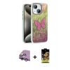 MARSİLYAN™- iPhone 14 Kılıf Zirve Modern Prime - Siyah Buffer Cam Ekran Koruyucu + Raze Metal Kamera Lens - MR