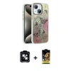 MARSİLYAN™- iPhone 14 Kılıf Zirve Modern Prime - Siyah Buffer Cam Ekran Koruyucu + PVD Metal Kamera Lens - GS