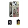 MARSİLYAN™- iPhone 14 Kılıf Zirve Modern Prime - Siyah Buffer Cam Ekran Koruyucu + PVD Metal Kamera Lens - MI