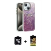 MARSİLYAN™- iPhone 14 Kılıf Zirve Modern Prime - Siyah Buffer Cam Ekran Koruyucu + PVD Metal Kamera Lens - MI