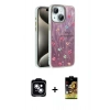 MARSİLYAN™- iPhone 14 Kılıf Zirve Modern Prime - Siyah Buffer Cam Ekran Koruyucu + PVD Metal Kamera Lens - MI