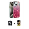 MARSİLYAN™- iPhone 14 Kılıf Zirve Modern Prime - Siyah Buffer Cam Ekran Koruyucu + PVD Metal Kamera Lens - MI