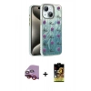 MARSİLYAN™- iPhone 14 Kılıf Zirve Modern Prime - Siyah Buffer Cam Ekran Koruyucu + Raze Metal Kamera Lens - KI