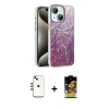 MARSİLYAN™- iPhone 14 Kılıf Zirve Modern Prime - Siyah Buffer Cam Ekran Koruyucu + Shine Kamera Lens - GD