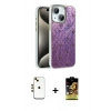 MARSİLYAN™- iPhone 14 Kılıf Zirve Modern Prime - Siyah Buffer Cam Ekran Koruyucu + Shine Kamera Lens - GD