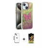 MARSİLYAN™- iPhone 14 Kılıf Zirve Modern Prime - Siyah Buffer Cam Ekran Koruyucu + Shine Kamera Lens - GI