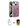 MARSİLYAN™- iPhone 14 Kılıf Zirve Modern Prime - Siyah Buffer Cam Ekran Koruyucu + Shine Kamera Lens - GI