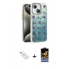 MARSİLYAN™- iPhone 14 Kılıf Zirve Modern Prime - Siyah Buffer Hayalet Cam Ekran Koruyucu + Diamond Kamera Lens - KI