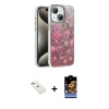 MARSİLYAN™- iPhone 14 Kılıf Zirve Modern Prime - Siyah Buffer Hayalet Cam Ekran Koruyucu + Diamond Kamera Lens - KI