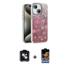 MARSİLYAN™- iPhone 14 Kılıf Zirve Modern Prime - Siyah Buffer Hayalet Cam Ekran Koruyucu + PVD Metal Kamera Lens - GS