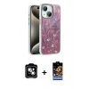 MARSİLYAN™- iPhone 14 Kılıf Zirve Modern Prime - Siyah Buffer Hayalet Cam Ekran Koruyucu + PVD Metal Kamera Lens - GS