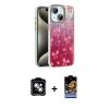 MARSİLYAN™- iPhone 14 Kılıf Zirve Modern Prime - Siyah Buffer Hayalet Cam Ekran Koruyucu + PVD Metal Kamera Lens - GS