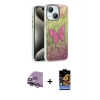 MARSİLYAN™- iPhone 14 Kılıf Zirve Modern Prime - Siyah Buffer Hayalet Cam Ekran Koruyucu + Raze Metal Kamera Lens - GS