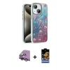 MARSİLYAN™- iPhone 14 Kılıf Zirve Modern Prime - Siyah Buffer Hayalet Cam Ekran Koruyucu + Raze Metal Kamera Lens - GS