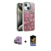 MARSİLYAN™- iPhone 14 Kılıf Zirve Modern Prime - Siyah Buffer Hayalet Cam Ekran Koruyucu + Raze Metal Kamera Lens - GS