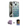 MARSİLYAN™- iPhone 14 Kılıf Zirve Modern Prime - Siyah Buffer Hayalet Cam Ekran Koruyucu + Raze Metal Kamera Lens - GS