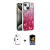 MARSİLYAN™- iPhone 14 Kılıf Zirve Modern Prime - Siyah Buffer Hayalet Cam Ekran Koruyucu + Shine Kamera Lens - SH