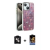 MARSİLYAN™- iPhone 14 Kılıf Zirve Modern Prime - Siyah Buffer Hayalet Cam Ekran Koruyucu + PVD Metal Kamera Lens - TU