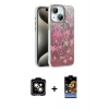 MARSİLYAN™- iPhone 14 Kılıf Zirve Modern Prime - Siyah Buffer Hayalet Cam Ekran Koruyucu + PVD Metal Kamera Lens - TU