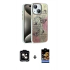 MARSİLYAN™- iPhone 14 Kılıf Zirve Modern Prime - Siyah Buffer Hayalet Cam Ekran Koruyucu + PVD Metal Kamera Lens - TU