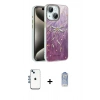 MARSİLYAN™- iPhone 14 Kılıf Zirve Modern Prime - Siyah Joko Magic 5D Cam + Mavi Shine Kamera Lens
