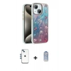 MARSİLYAN™- iPhone 14 Kılıf Zirve Modern Prime - Siyah Joko Magic 5D Cam + Mavi Shine Kamera Lens