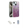 MARSİLYAN™- iPhone 14 Kılıf Zirve Modern Prime - Siyah Joko Magic 5D Cam + Sierra Blue Diamond Kamera Lens