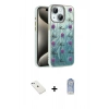 MARSİLYAN™- iPhone 14 Kılıf Zirve Modern Prime - Siyah Joko Magic 5D Cam + Sierra Blue Diamond Kamera Lens