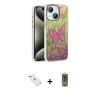 MARSİLYAN™- iPhone 14 Kılıf Zirve Modern Prime - Siyah Joko Magic 5D Hayalet Cam + Sierra Blue Diamond Kamera Lens