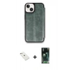 MARSİLYAN™- iPhone 14 Kılıf Zirve Yansıma Serisi - Şeffaf 360 Full Body Arka Koruyucu + Diamond Kamera Lens - PE