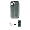 MARSİLYAN™- iPhone 14 Kılıf Zirve Yansıma Serisi - Şeffaf 360 Full Body Arka Koruyucu + Diamond Kamera Lens - SABE