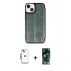 MARSİLYAN™- iPhone 14 Kılıf Zirve Yansıma Serisi - Şeffaf 360 Full Body Arka Koruyucu + Shine Kamera Lens - MI