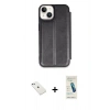 MARSİLYAN™- iPhone 14 Kılıf Zirve Yansıma Serisi - Şeffaf Pasifik Cam Ekran Koruyucu + Diamond Kamera Lens - SABE