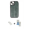 MARSİLYAN™- iPhone 14 Kılıf Zirve Yansıma Serisi - Şeffaf Royal Nano Ekran Koruyucu + Diamond Kamera Lens - YL