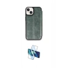 MARSİLYAN™- iPhone 14 Kılıf Zirve Yansıma Serisi - Siyah 3D Antistatik Cam Ekran Koruyucu