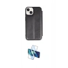 MARSİLYAN™- iPhone 14 Kılıf Zirve Yansıma Serisi - Siyah 3D Antistatik Cam Ekran Koruyucu