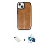MARSİLYAN™- iPhone 14 Kılıf Zirve Yansıma Serisi - Siyah 3D Antistatik Cam Ekran Koruyucu + Diamond Kamera Lens - KI