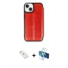 MARSİLYAN™- iPhone 14 Kılıf Zirve Yansıma Serisi - Siyah 3D Antistatik Cam Ekran Koruyucu + Diamond Kamera Lens - SABE