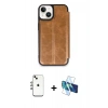 MARSİLYAN™- iPhone 14 Kılıf Zirve Yansıma Serisi - Siyah 3D Antistatik Cam Ekran Koruyucu + Shine Kamera Lens - GI