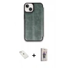 MARSİLYAN™- iPhone 14 Kılıf Zirve Yansıma Serisi - Siyah Bilvis 3D Cam Ekran Koruyucu + Diamond Kamera Lens - PE
