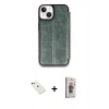 MARSİLYAN™- iPhone 14 Kılıf Zirve Yansıma Serisi - Siyah Bilvis 3D Cam Ekran Koruyucu + Diamond Kamera Lens - KI