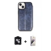 MARSİLYAN™- iPhone 14 Kılıf Zirve Yansıma Serisi - Siyah Bilvis 3D Mat Cam Ekran Koruyucu + PVD Metal Kamera Lens - MI