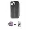 MARSİLYAN™- iPhone 14 Kılıf Zirve Yansıma Serisi - Siyah Bilvis 3D Mat Cam Ekran Koruyucu + Raze Metal Kamera Lens - GS