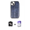 MARSİLYAN™- iPhone 14 Kılıf Zirve Yansıma Serisi - Siyah Bilvis 5in1 3D Magic Cam Ekran Koruyucu + PVD Metal Kamera Lens - TU