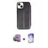 MARSİLYAN™- iPhone 14 Kılıf Zirve Yansıma Serisi - Siyah Bilvis 5in1 3D Magic Cam Ekran Koruyucu + Raze Metal Kamera Lens - GS