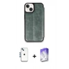 MARSİLYAN™- iPhone 14 Kılıf Zirve Yansıma Serisi - Siyah Bilvis 5in1 3D Magic Cam Ekran Koruyucu + Shine Kamera Lens - MI